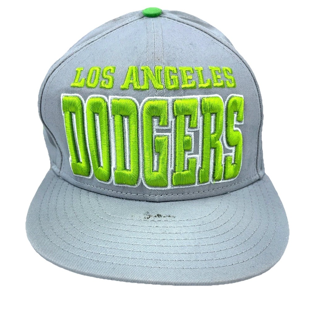 Los Angelos‎ Dodgers Hat Cap Snap Back Gray Green 3D Logo 9Fifty Flat Bill